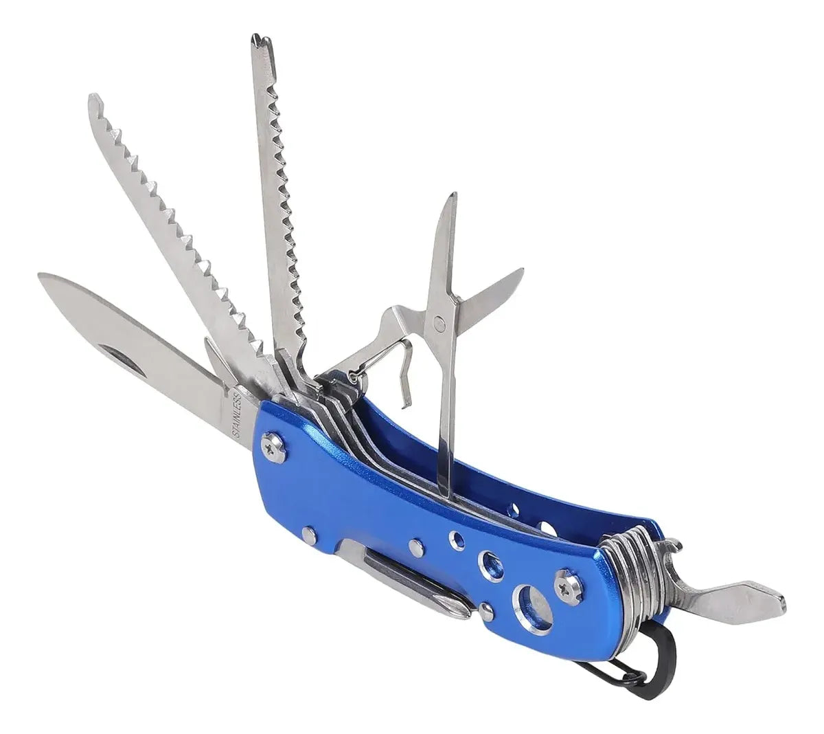 Cuchillo Navaja 15 En 1 Multiusos Con Mosquetón Y Tijera