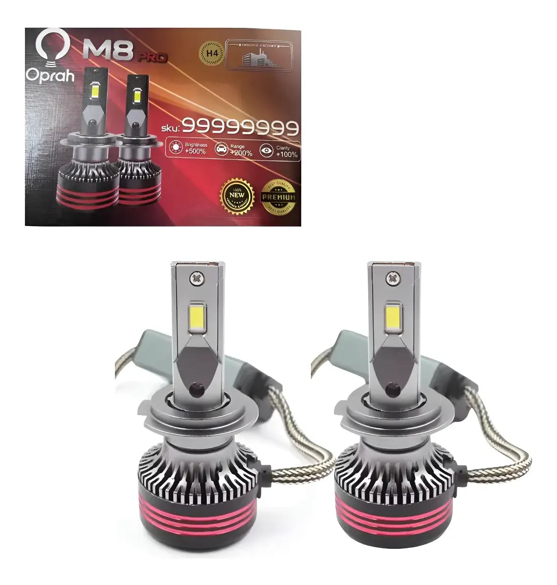 Kit Ampolletas Turbo Led Blanco Canbus M8 Pro Max Autos