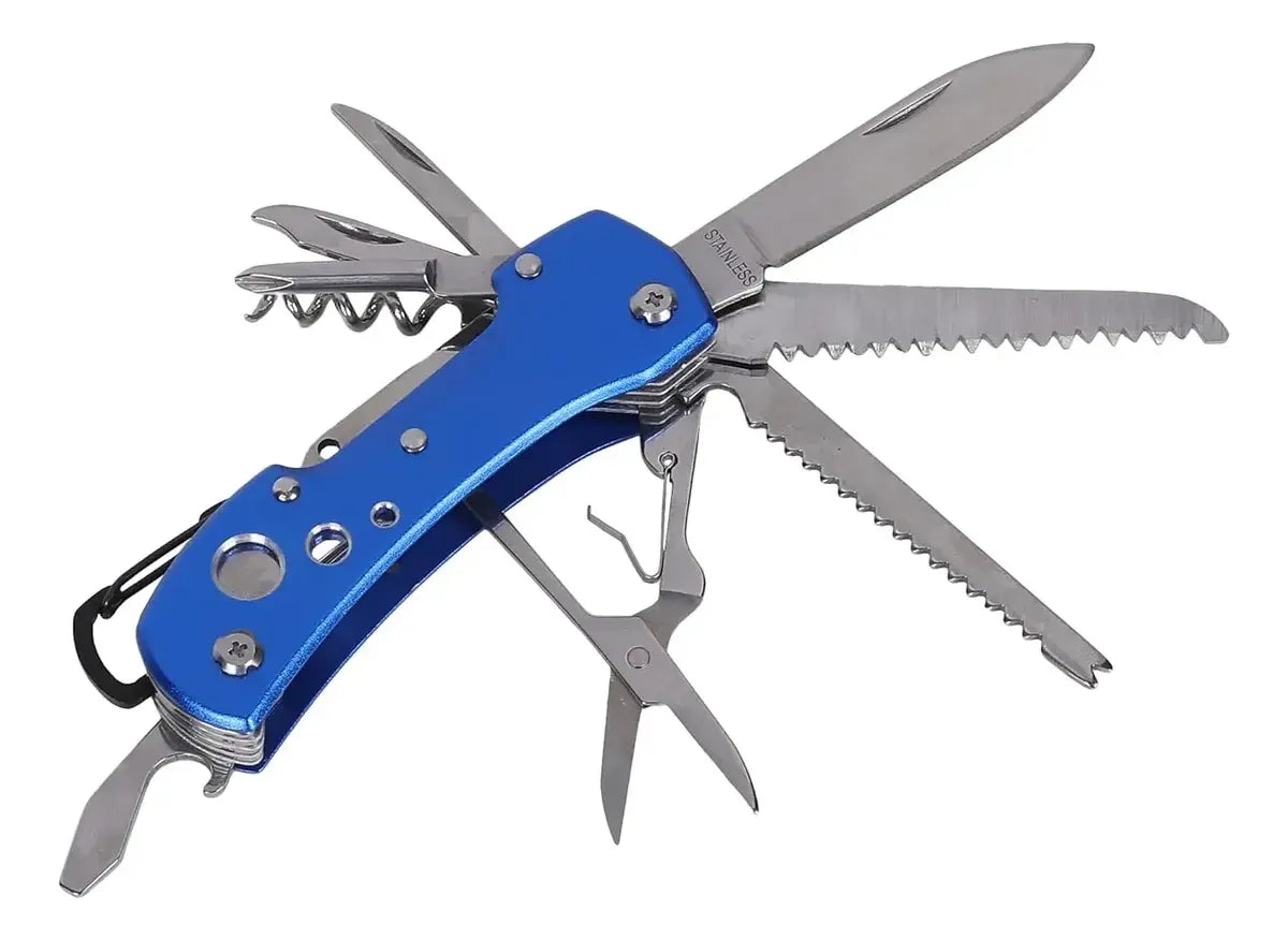Cuchillo Navaja 15 En 1 Multiusos Con Mosquetón Y Tijera