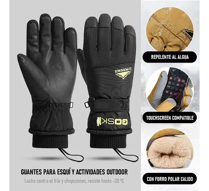 Guantes De Invierno Impermeables Cálidos Con Forro Polar