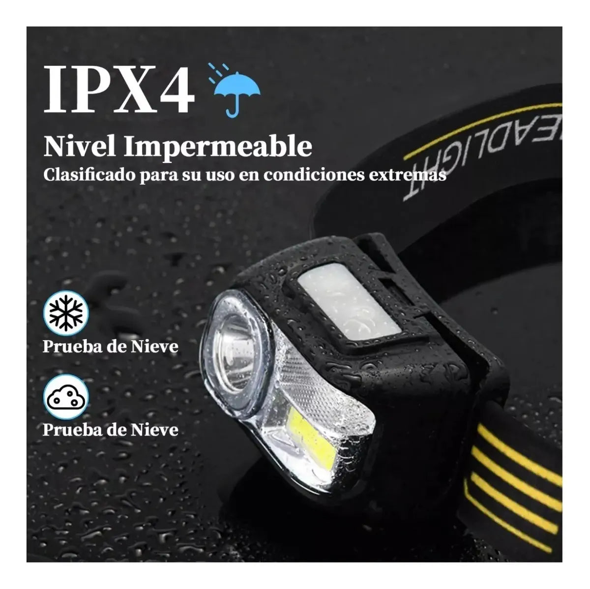 Linterna Cabeza Frontal Led Brillante Luz Camping Lampara