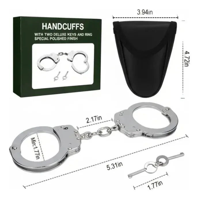 Esposas Policiales Seguridad Grilletes 2 Llaves + Funda