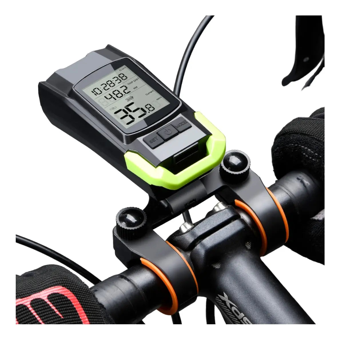 Luz Led Delantera Recargable Bocina Velocímetro Bicicleta
