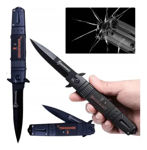 Cuchillo Browning Plegable Caza Pesca Acero Inoxidable