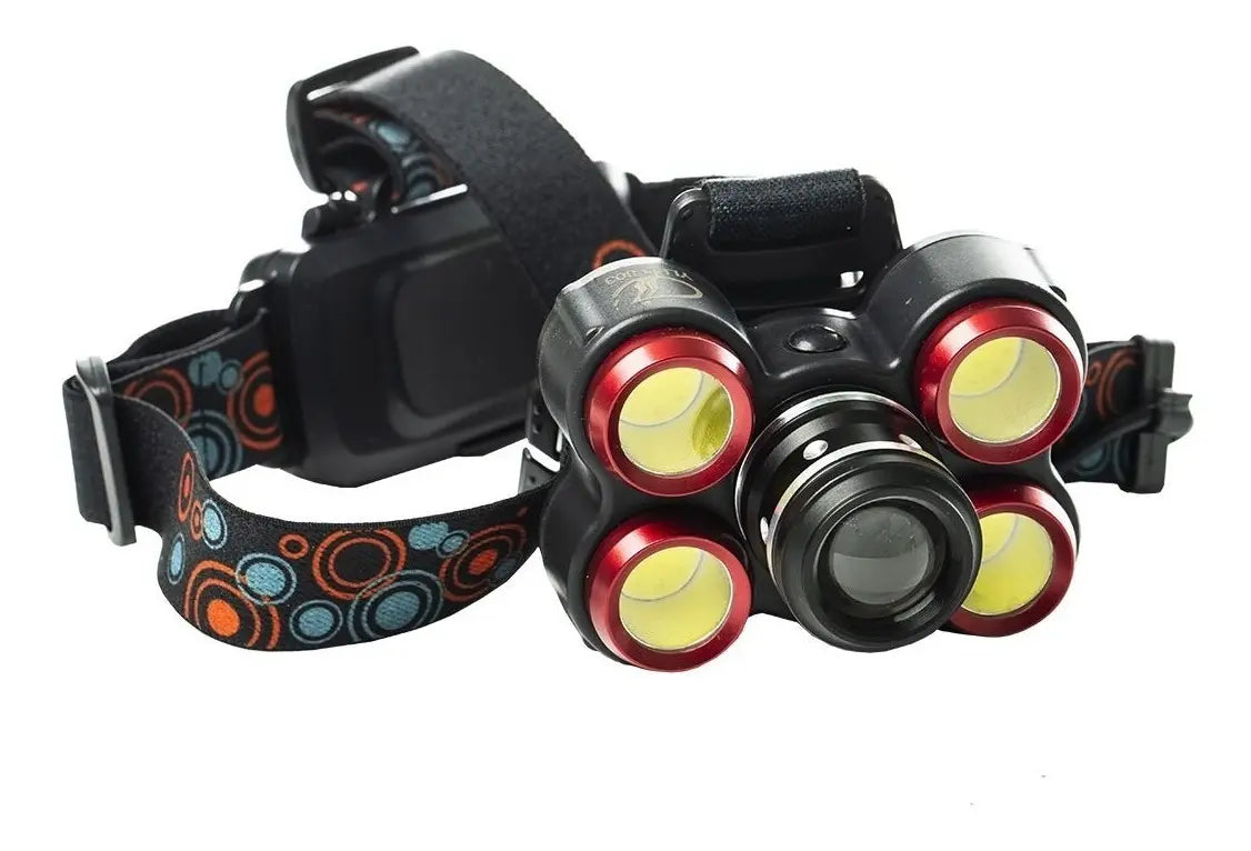 Linterna Frontal Recargable Minera Foco Cabeza 5led Zoom