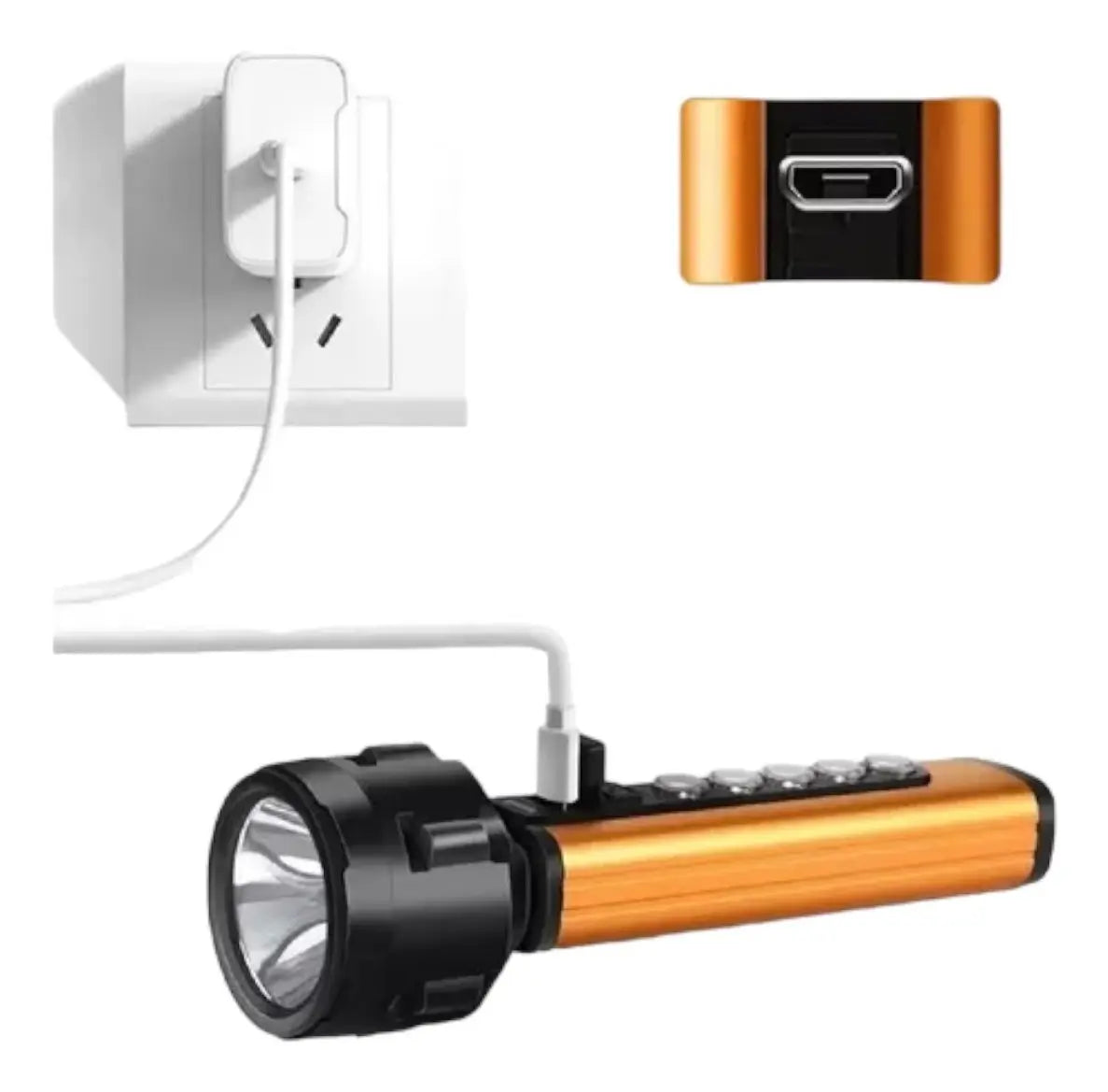 Linterna Led Recargable Linterna Usb Impermeable 2 Modos