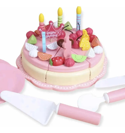 Juguete De Madera Pastel Cumpleaños Juguete Madera