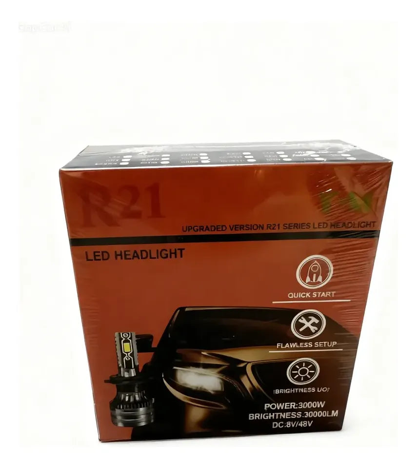 Par De Luces Turbo Led R21 3000w 30.000 Lúmenes Autos Camión