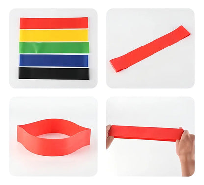 Kit de Bandas Elásticas de Resistencia para Ejercicios Fitness – 5 Niveles