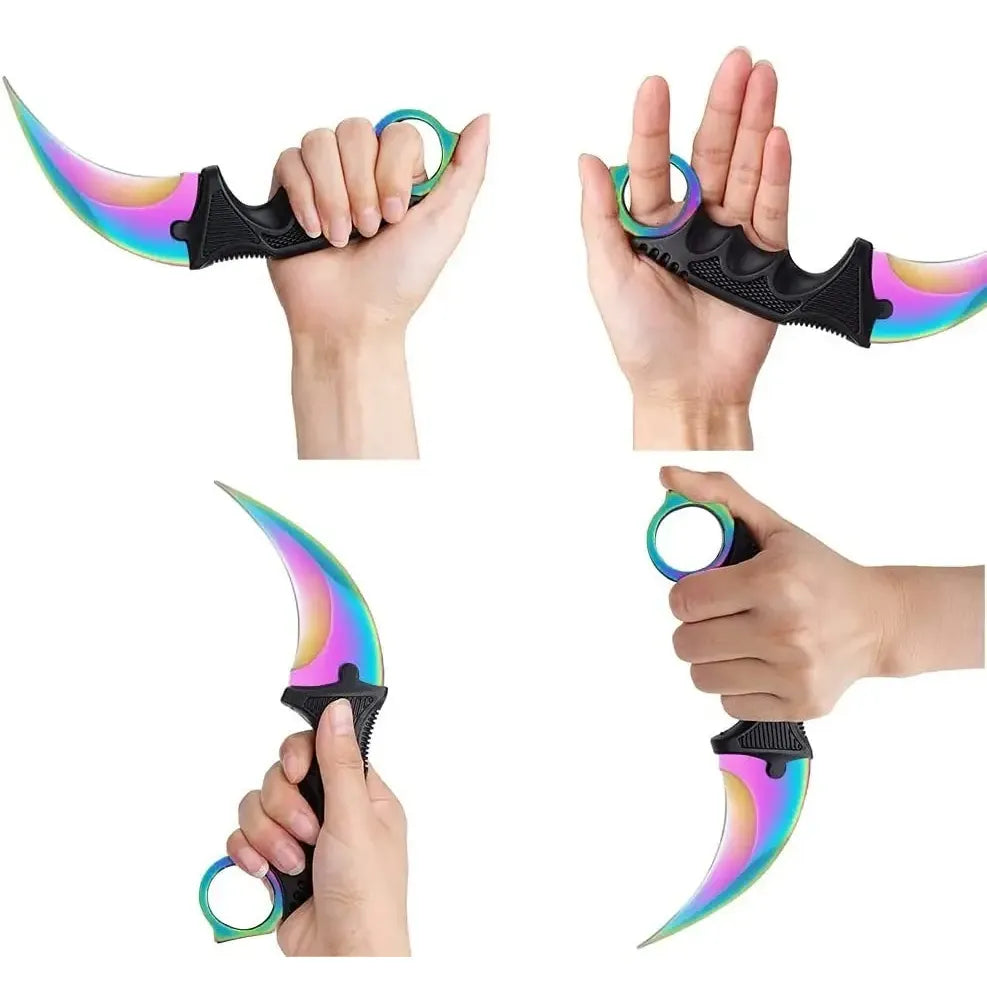 Pack Karambit X12 Cuchillo Curvo De Acero Inoxidable + Funda