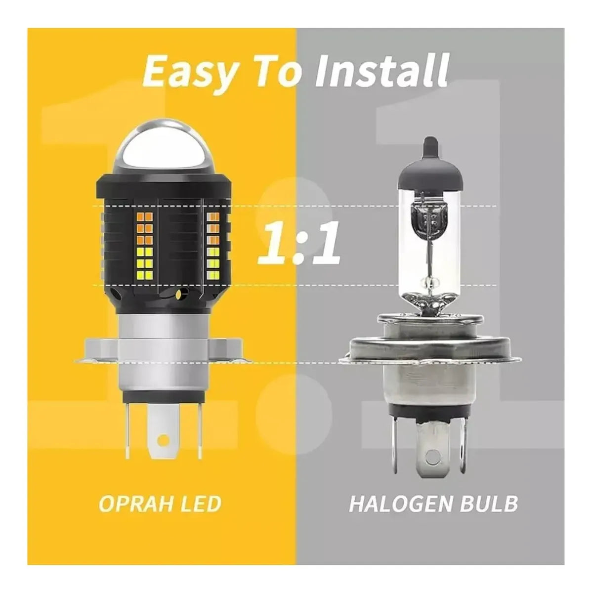 Ampolleta Led Premium H4 Lupa Csp 4000lm Moto Honda Bmw Ktm