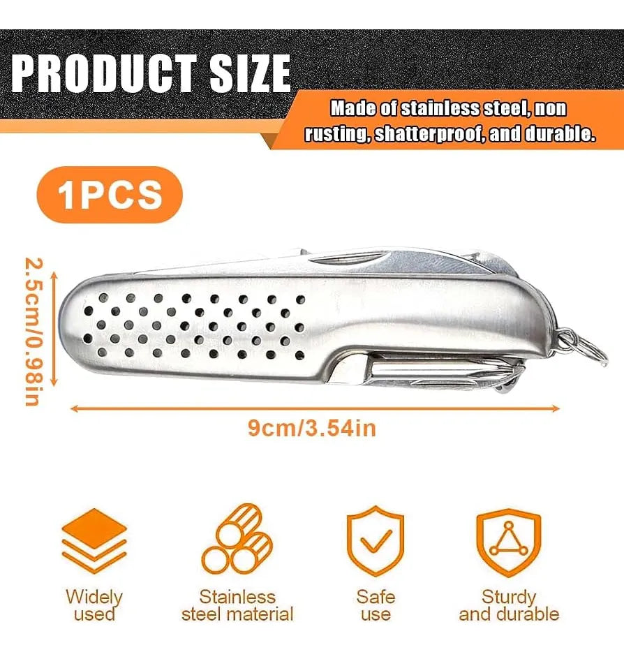 Cuchillo Navaja 14 En 1 Multiusos Acero Inoxidable Camping