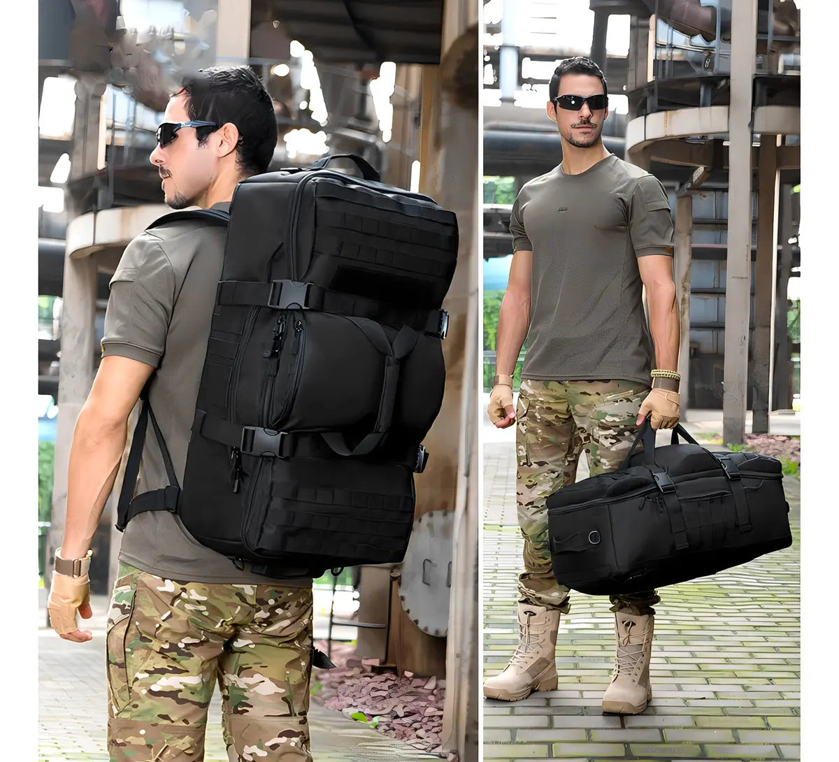 Mochila Bolso De Viaje 60L Tanquista Militar Urbano Táctico Con Sistema Molle