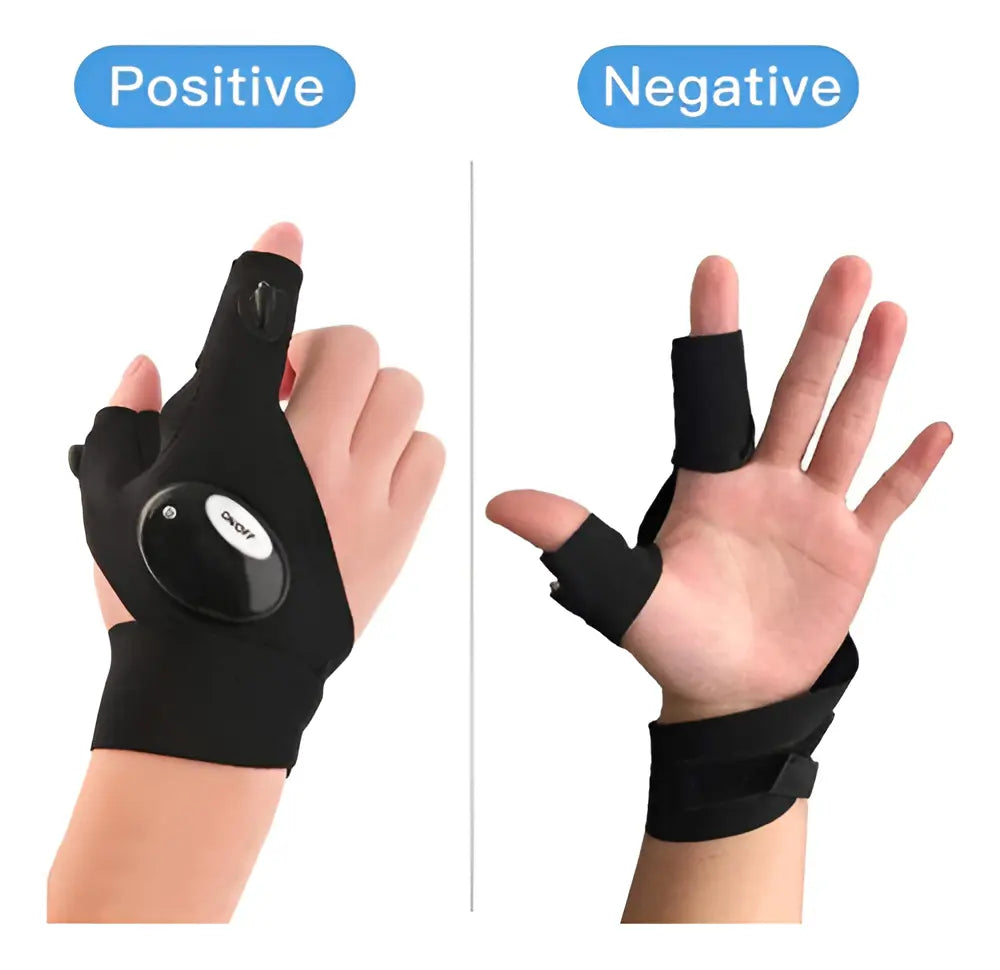 Guantes Linterna Led Multiuso Auto Pesca Moto Emergencias Color de la linterna Blanco