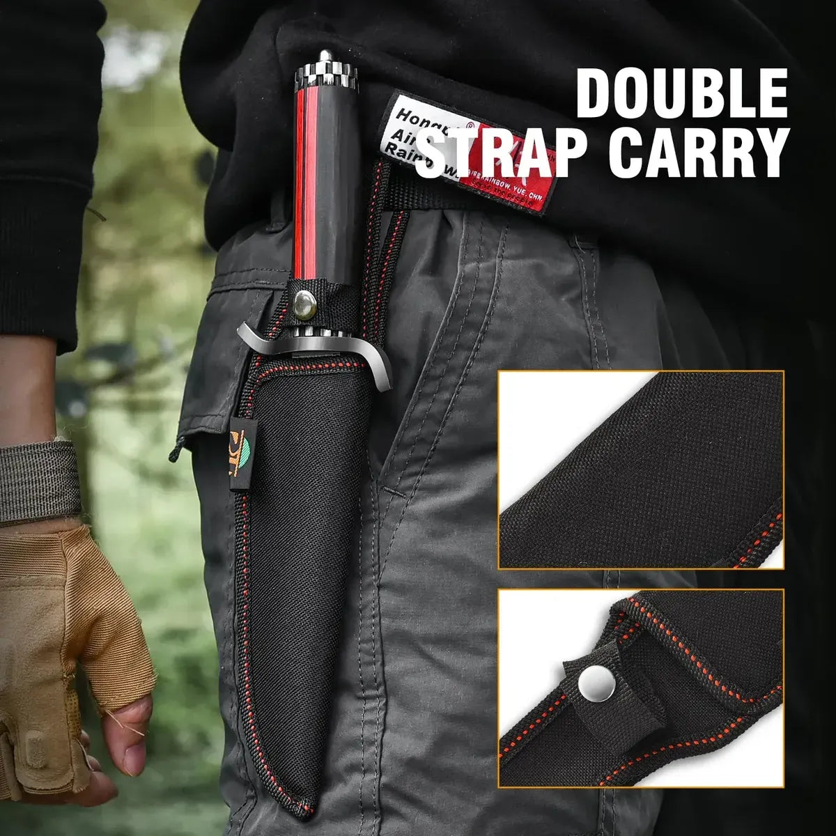 Cuchillo Deportivo De Caza Acero Inoxidable + Funda Táctica