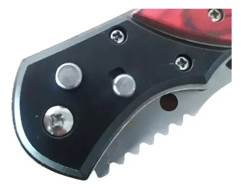 Navaja Automática Diente De Tigre Acero Inoxidable Y Madera