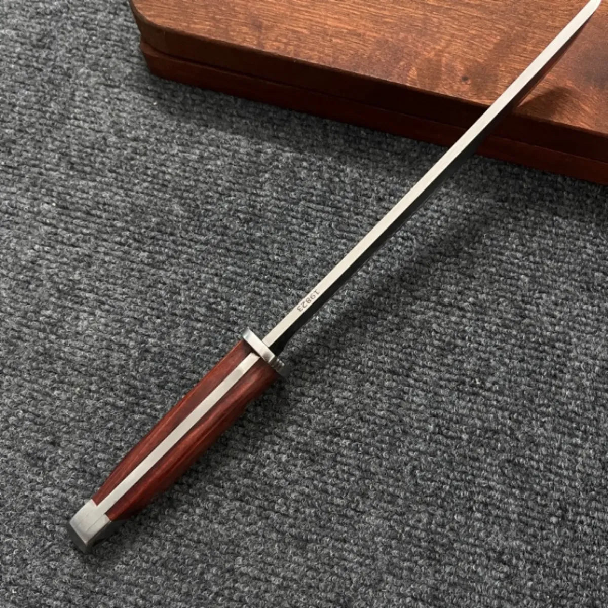 Cuchillo Acero Templado Hoja Japonés+ Funda De Cuero Premium