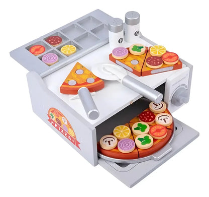 Horno Para Pizza Juguete Niños De Madera Juego Didactico