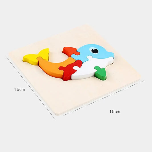 Juguete De Madera Con Diseño Animales Didáctica Rompecabeza