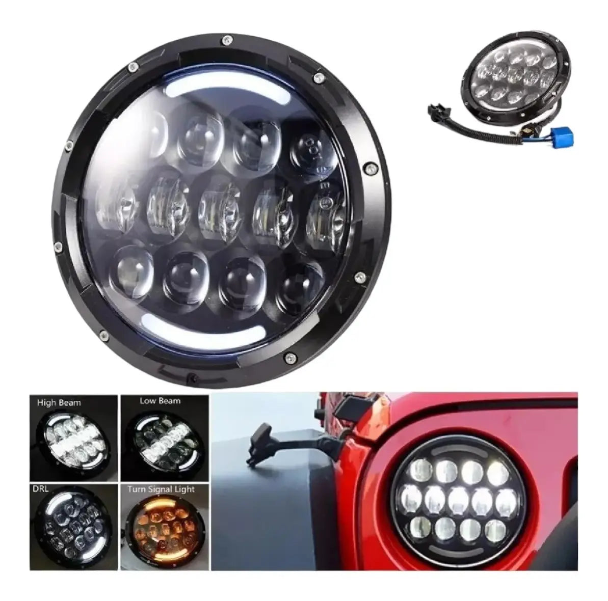 Foco Led Optico Ojo De Angel Jeep 7 Pulgadas 105wts Par