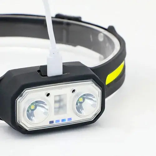 Linterna Vincha Recargable Usb Con Sensor Luces Lateral Led