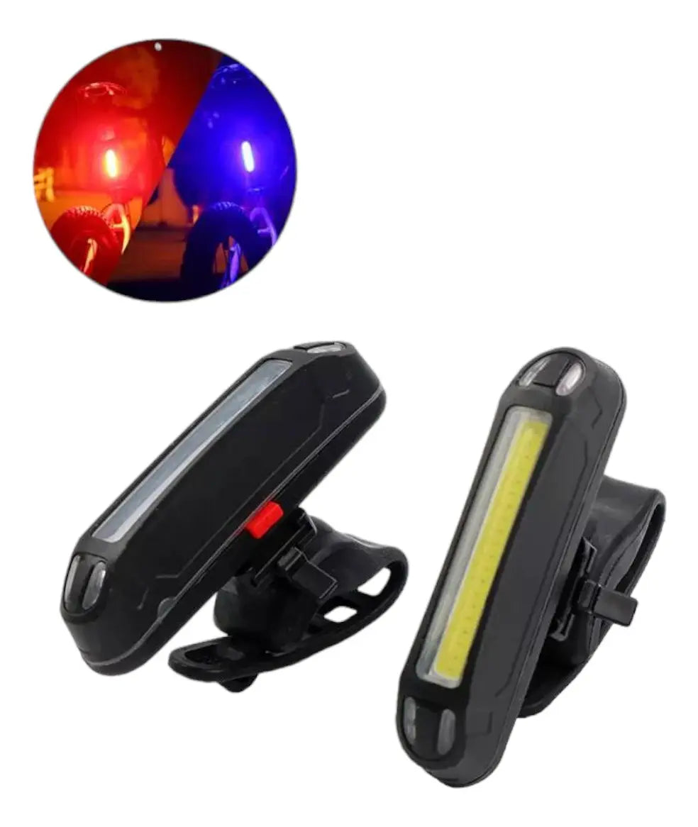 Luz Trasera Recargable De Bicicleta Ciclismo Rojo Azul