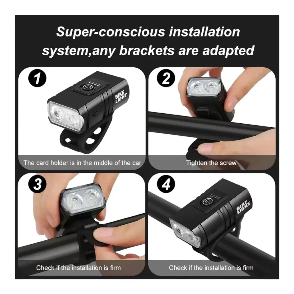 Luz Para Bicicleta 1000 Lumens 6 Modos Usb Recargable