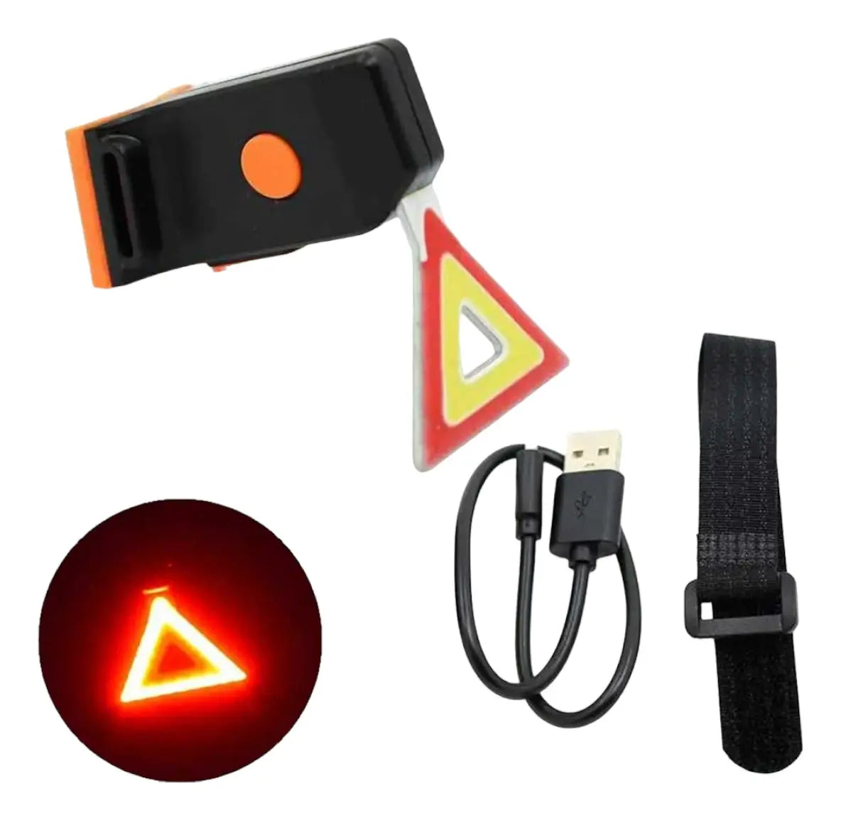 Luz Trasera Triangulo Recargable Bicicleta Ciclismo