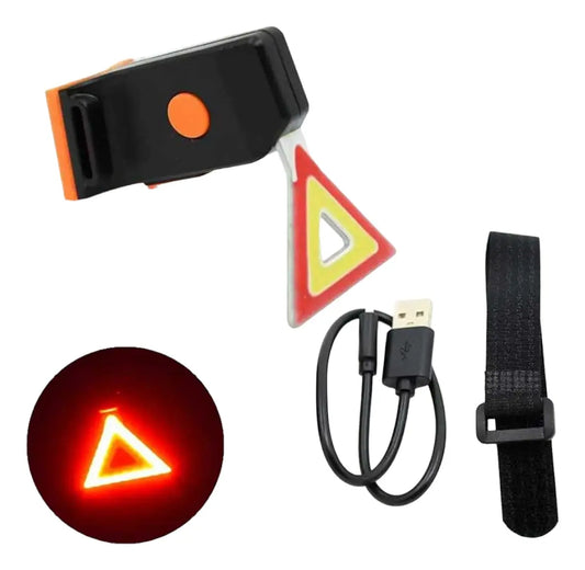 Luz Trasera Triangulo Recargable Bicicleta Ciclismo
