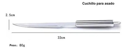 Set Parrillero De 18 Piezas Acero Inoxidable Para Asados Bbq