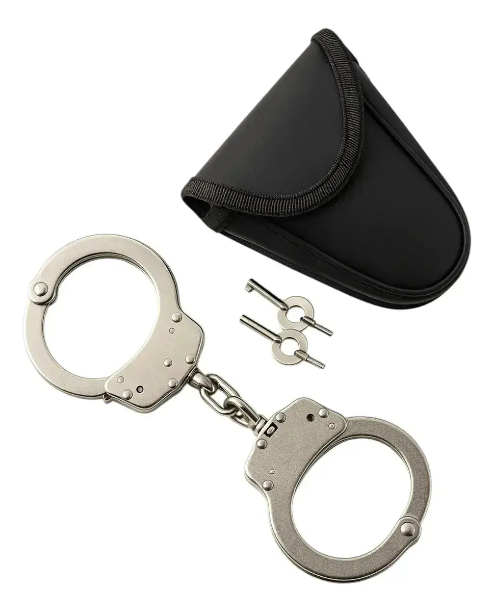 Esposas Policiales Seguridad Grilletes 2 Llaves + Funda