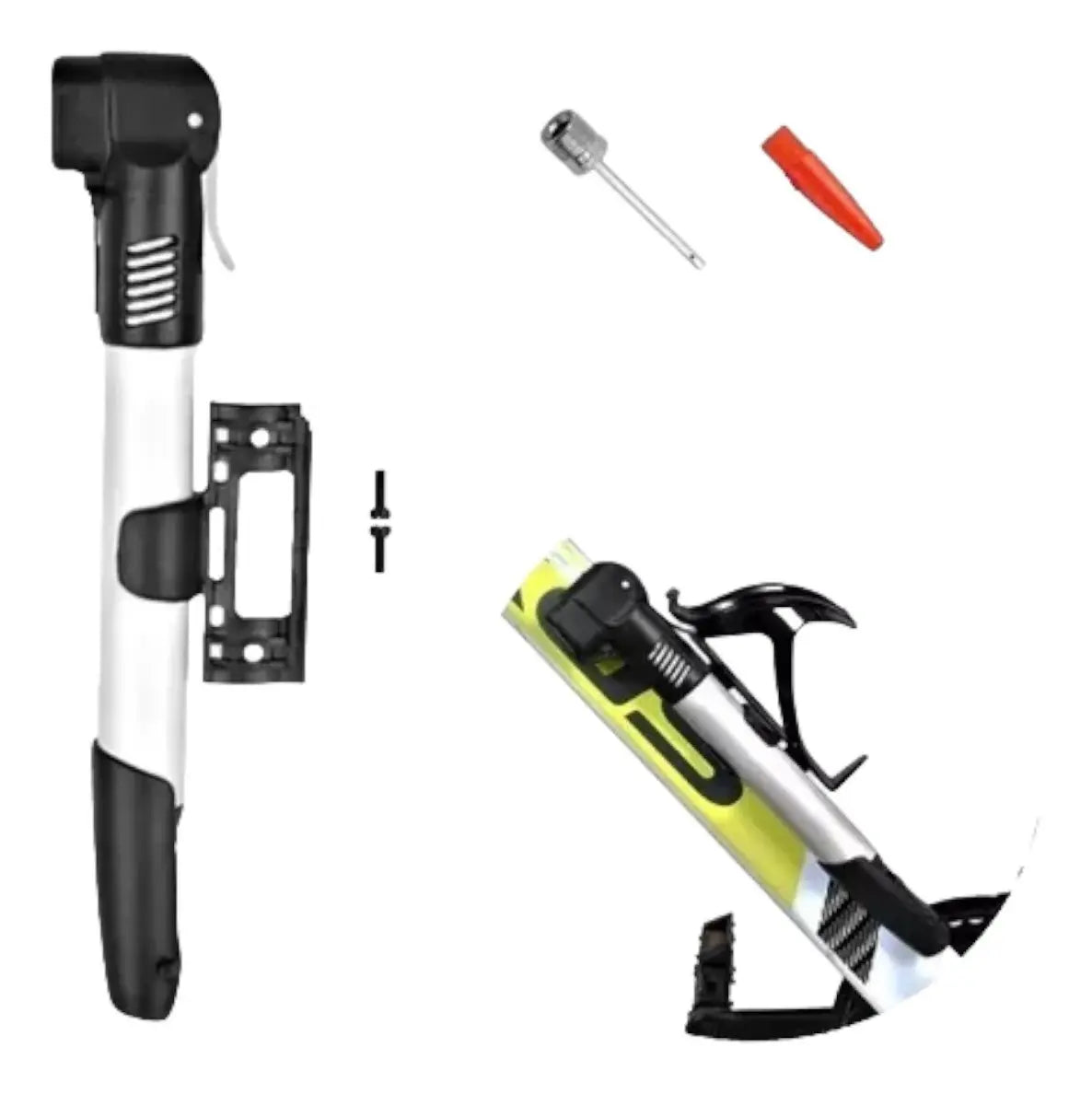 Bombín De Mano Doble Válvula Para Bicicleta Y Balones