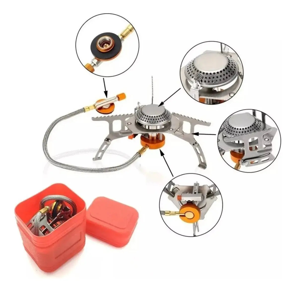 Kit Camping Cocinilla Plegable + Set Ollas 3-4 Personas