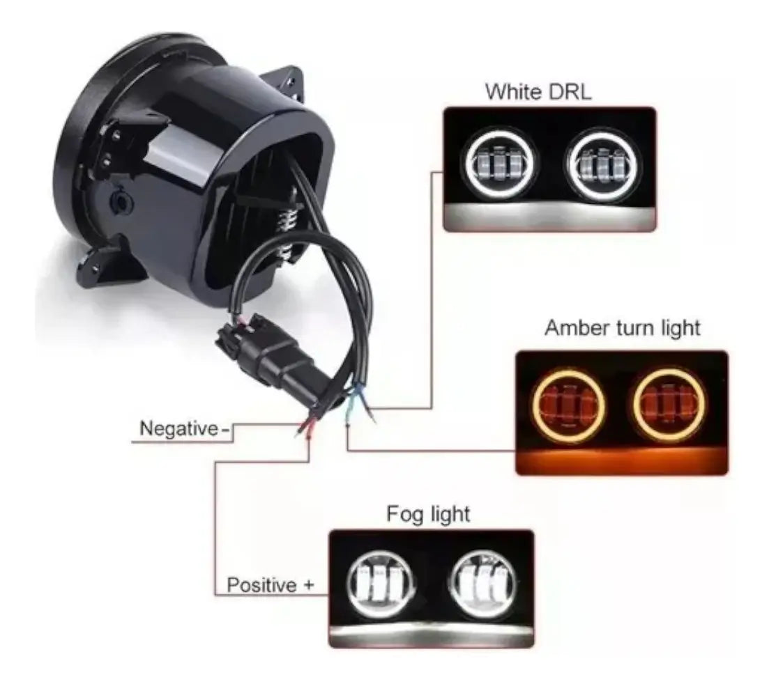 X2 Foco Neblinero Led Luz Antiniebla 4 Pulgadas Ojo De Angel