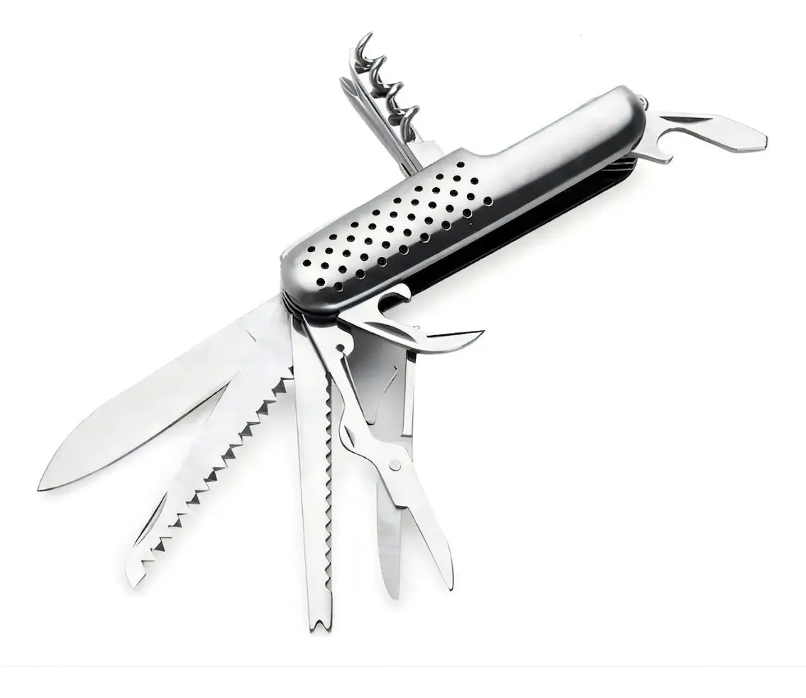 Cuchillo Navaja 14 En 1 Multiusos Acero Inoxidable Camping