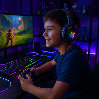 Headset Onikuma K19 Gamer con Micrófono y Luz LED RGB para PC y Consolas