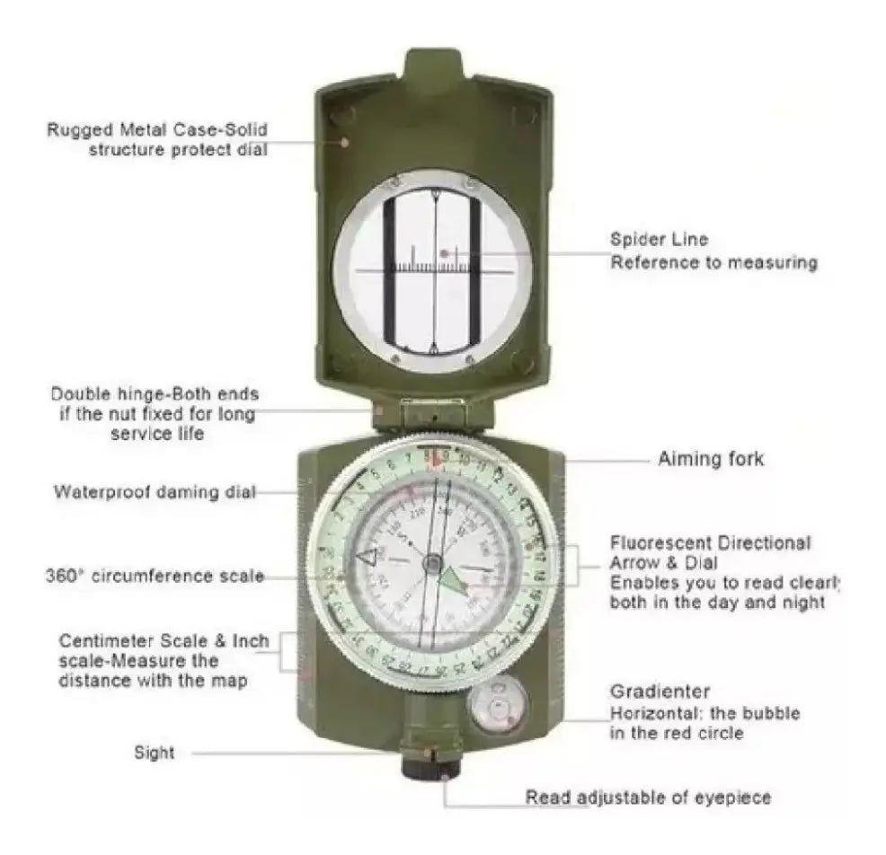 Brújula Táctica Militar Impermeable De Supervivencia