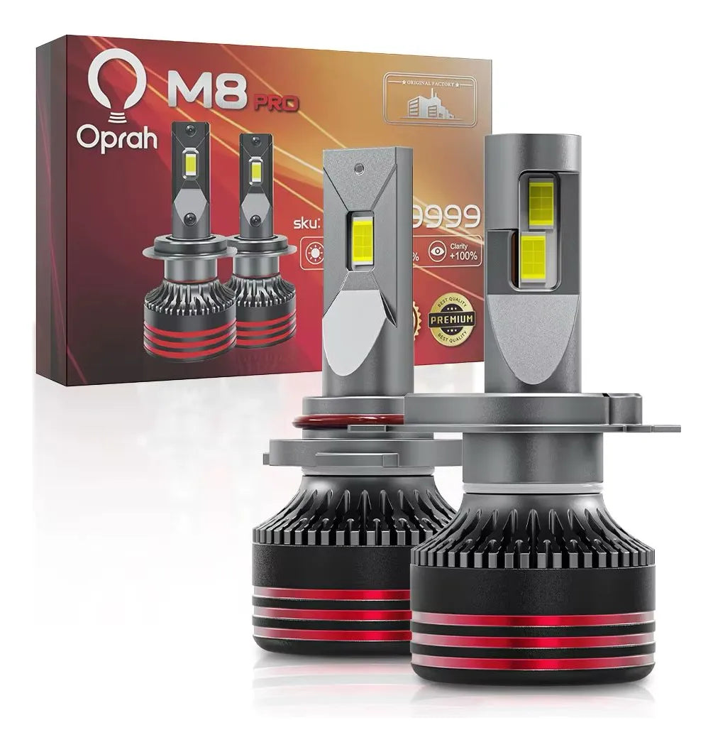 Kit Ampolletas Turbo Led Blanco Canbus M8 Pro Max Autos
