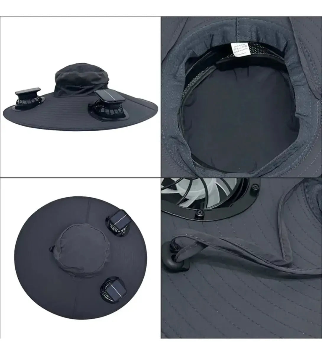 Sombrero Gorro Legendario Con Panel Solar Y Ventiladores
