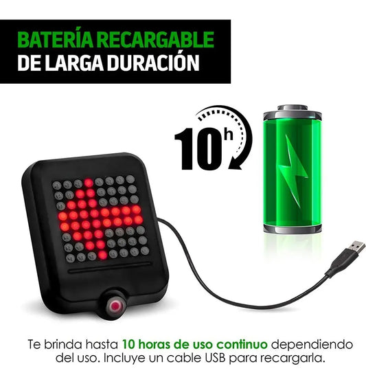 Luz De Bicicleta Led Trasera Inteligente Control Direccional Color Negro