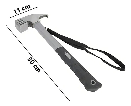 Martillo Uña Hauki para Camping con Extractor de Estacas, de Aleación y Goma