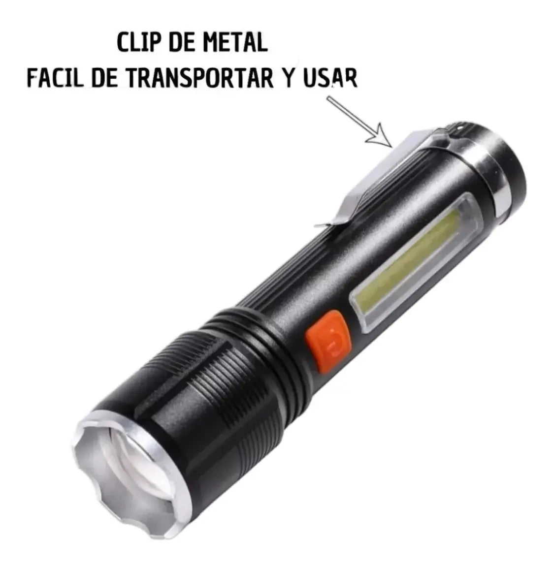 Linterna De Mano Led P50 Recargable Usb 10000lm Tactica
