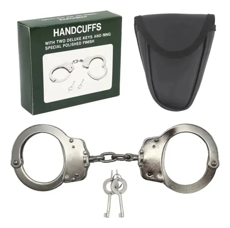 Esposas Policiales Seguridad Grilletes 2 Llaves + Funda