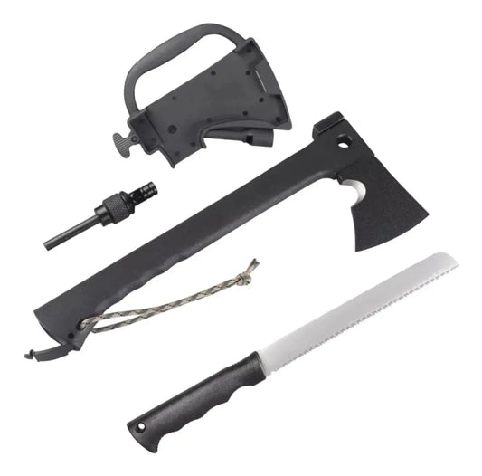 Hacha Táctica Multifuncional Hacha Pedernal Cuchillo Silbato