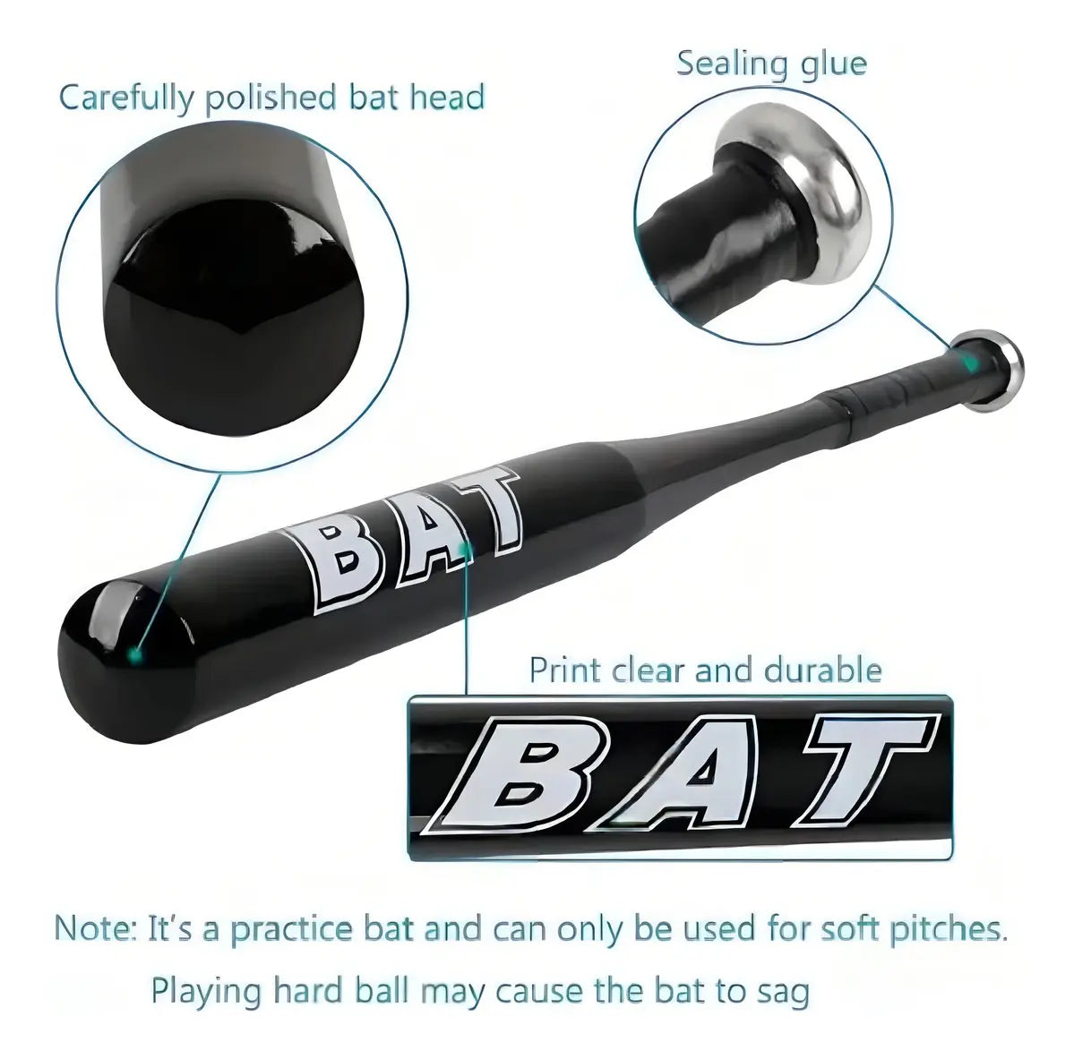Bate Beisbol Aluminio Baseball Beisbo 70 Cm Adkar En Color Plateado