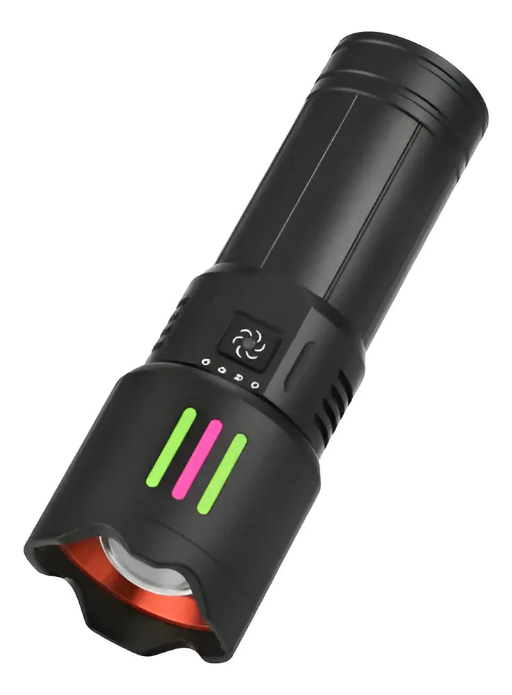 Linterna Led Aleación De Aluminio Con Zoom Y Carga Celular