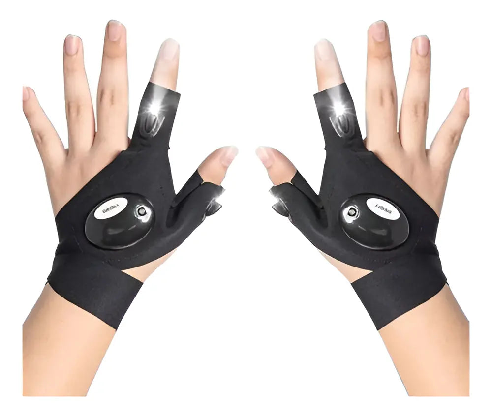 Guantes Linterna Led Multiuso Auto Pesca Moto Emergencias Color de la linterna Blanco