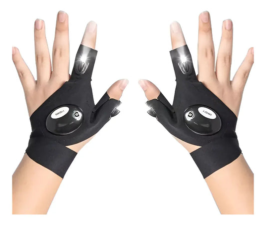 Guantes Linterna Led Multiuso Auto Pesca Moto Emergencias Color de la linterna Blanco