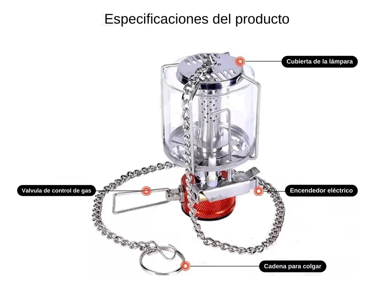 Lampara A Gas Pequeña De Encendido Automatico Para Camping