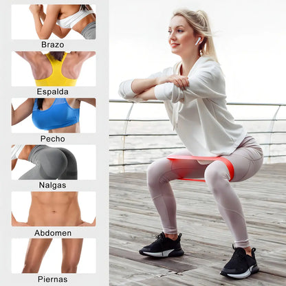 Kit de Bandas Elásticas de Resistencia para Ejercicios Fitness – 5 Niveles